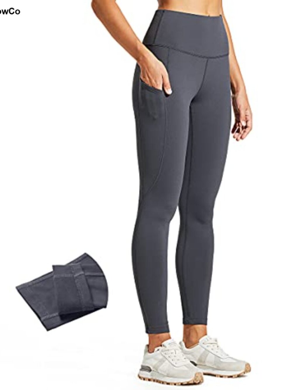 Fleece Lined Water Resistant Thermal High Waisted Hiking Leggings Pockets